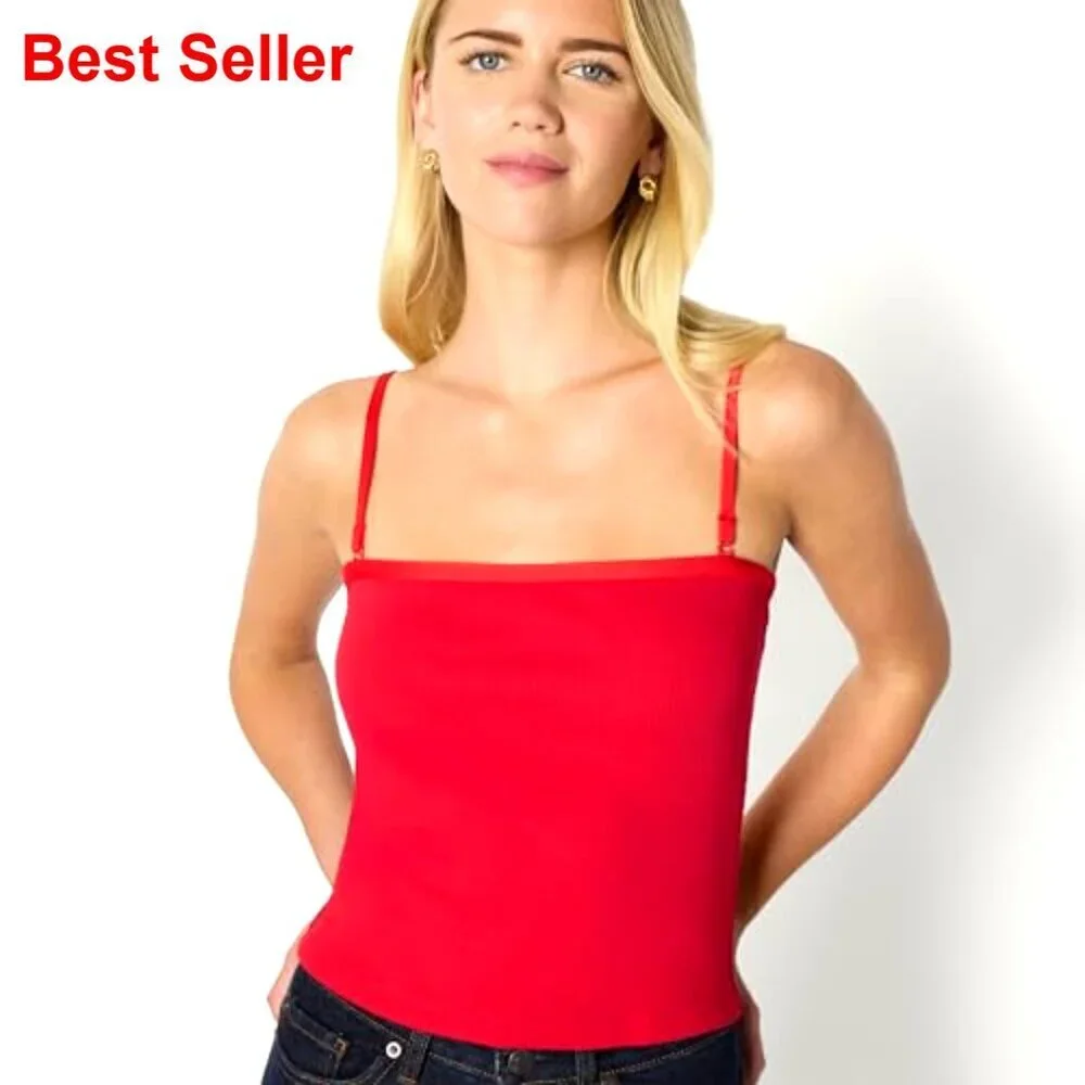 Slim Fit Ribbed Cardigan Cami Set Removable Straps Women's